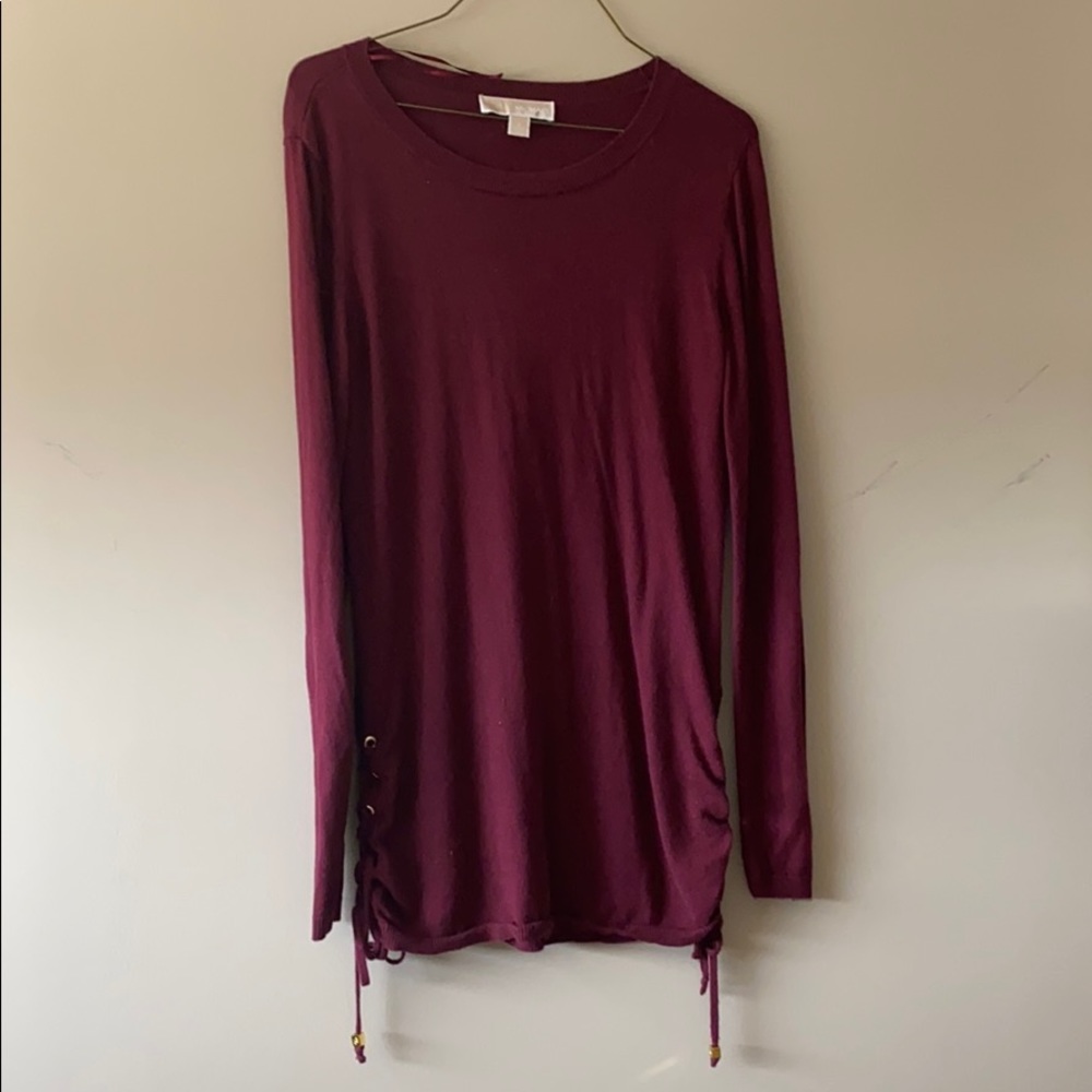 Michael Kors long sleeve bordeaux top Sz S